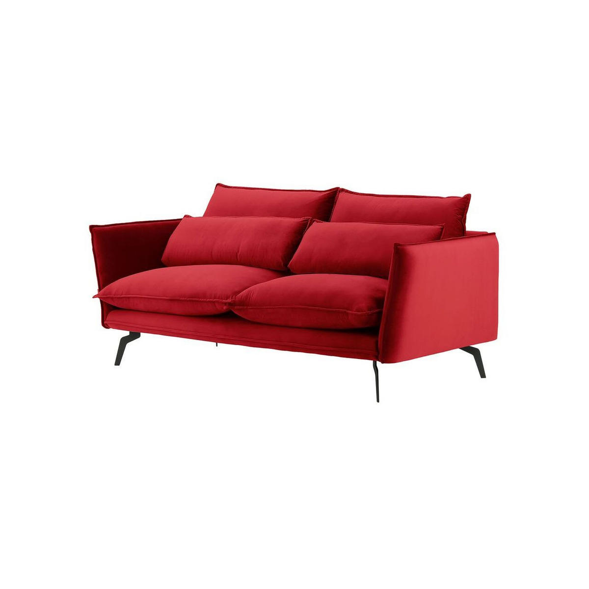 SOFA Layla 2,5-Sitzer-Velluto 7 - Rot, Holz/Textil (197/95/98cm)