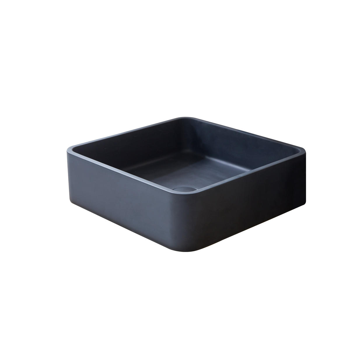 WASCHBECKEN Thaïs Schwarz aus Terrazzo - Schwarz, Stein (39/12/39cm) - Tikamoon