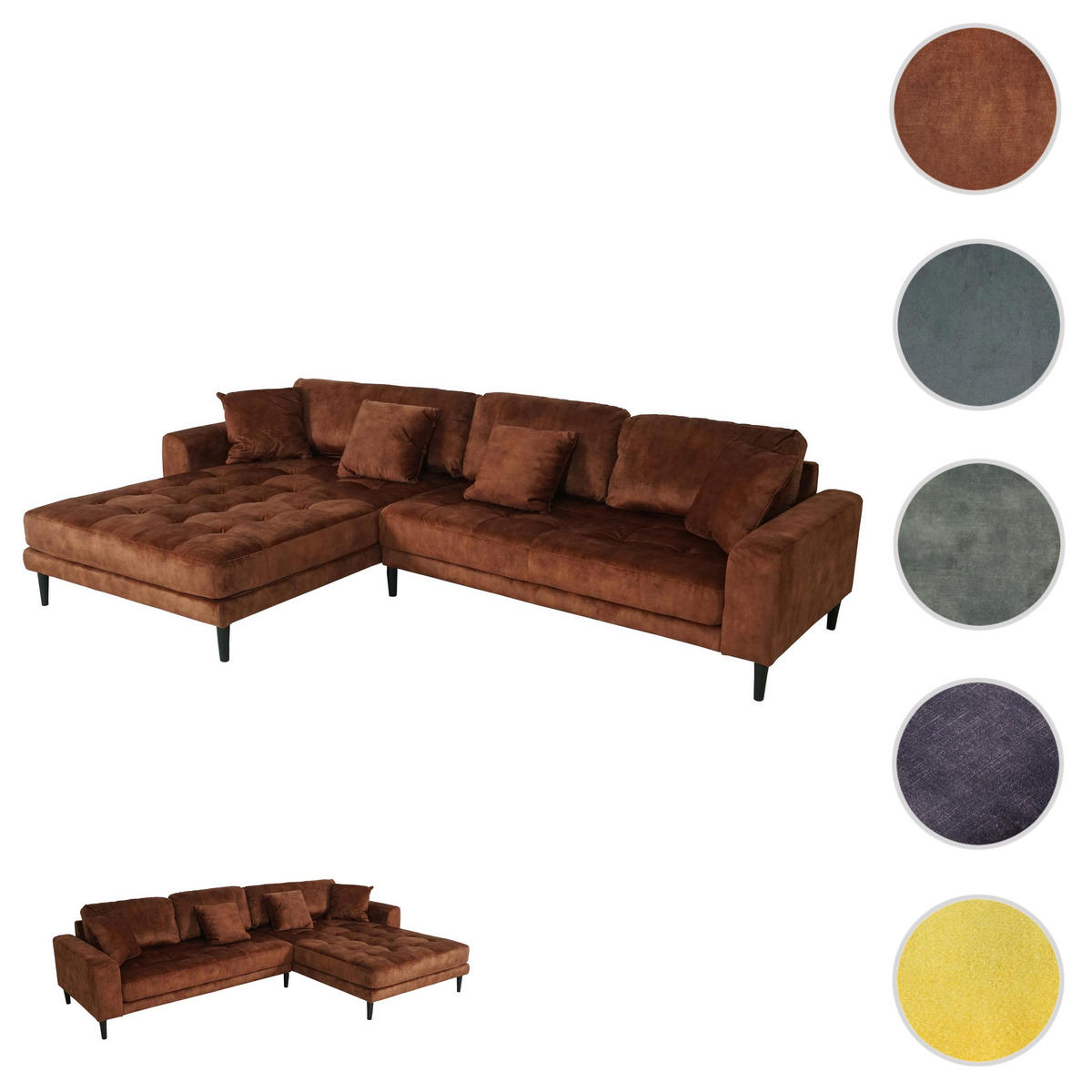 ECKSOFA Bronze - Bronzefarben, Textil (295/178cm) - MCW