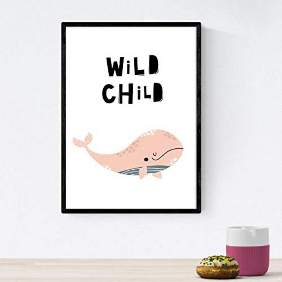 POSTER Set mit 4 Wale umarmen schön und mutige Worte Wilde A4 Rahmenlos - Klar, Papier (29.7/3cm) - Nacnic