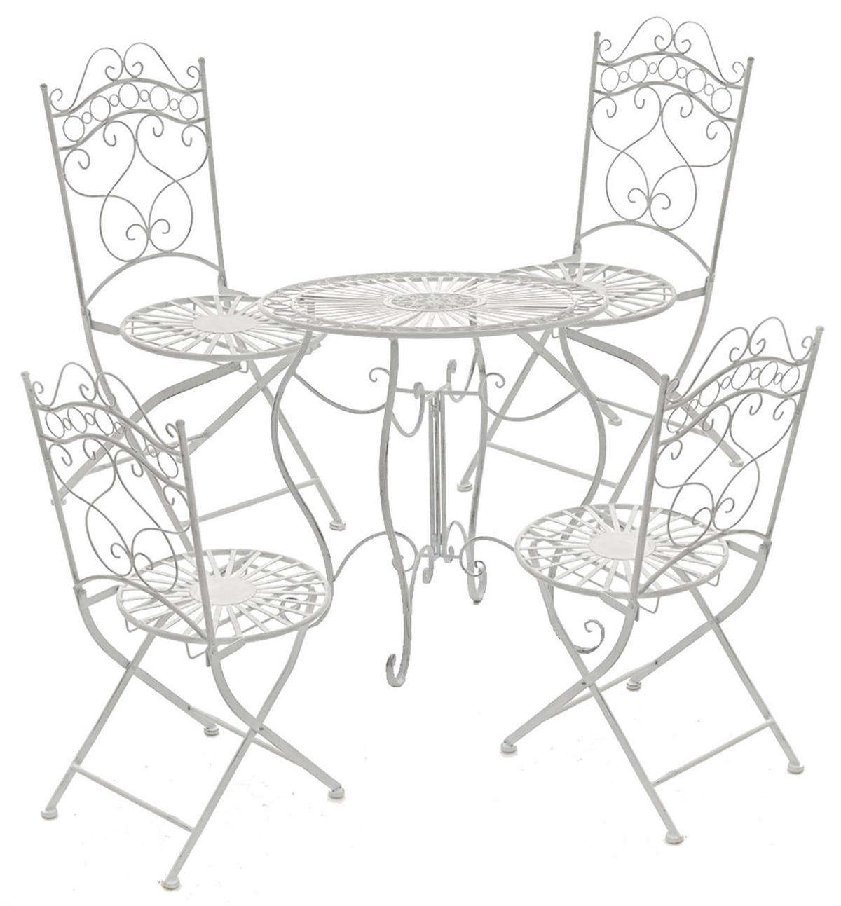 GARTENTISCH Indi antik weiß - Creme, Metall (72/70/70cm) - TPFGarden