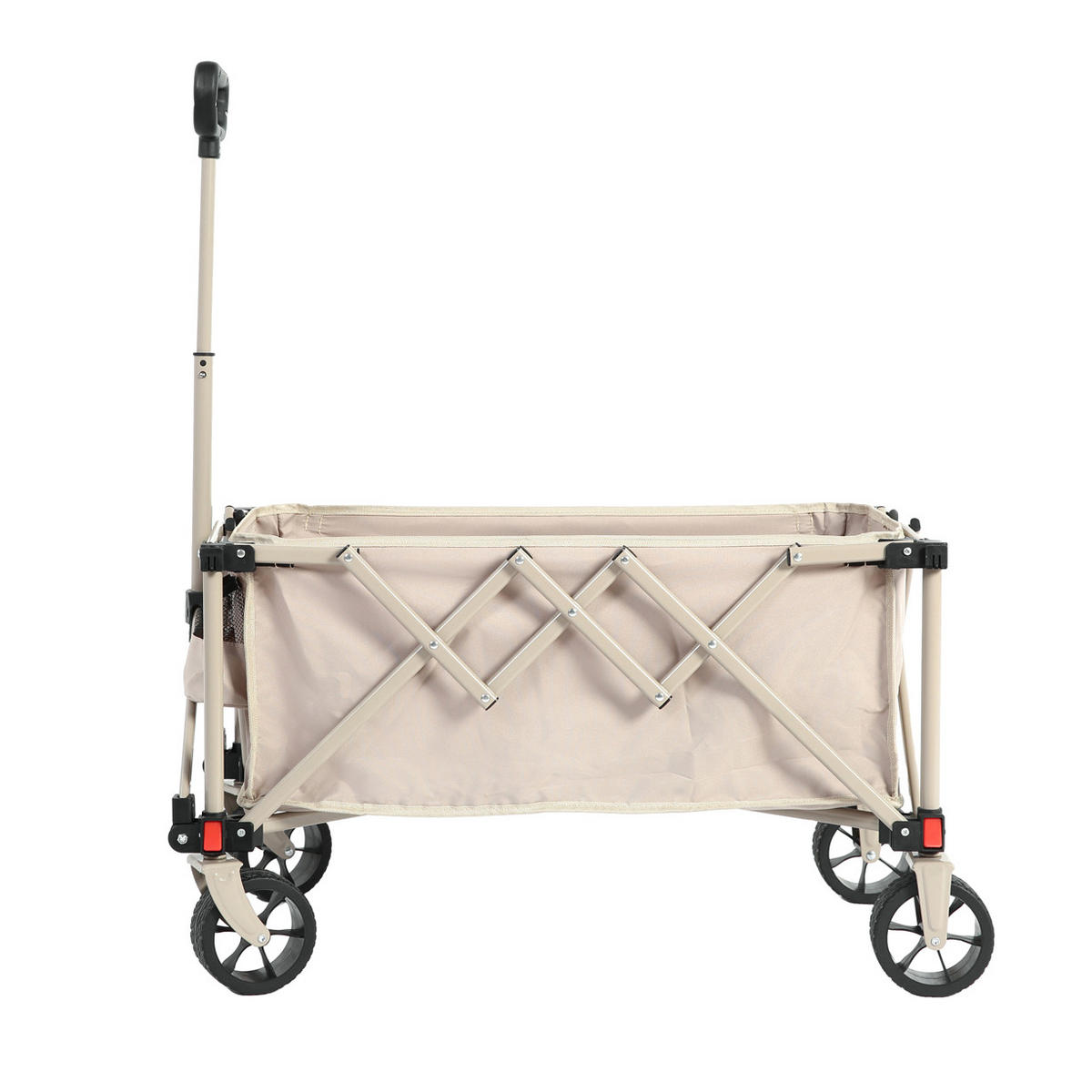 GARTENWAGEN 80L Beige & Stahl – Moderner Outdoor-Transportwagen mit All-Terrain-Rädern & Teleskopgriff - Bernsteinfarben, Metall (77/45/48cm) - Urban Meuble