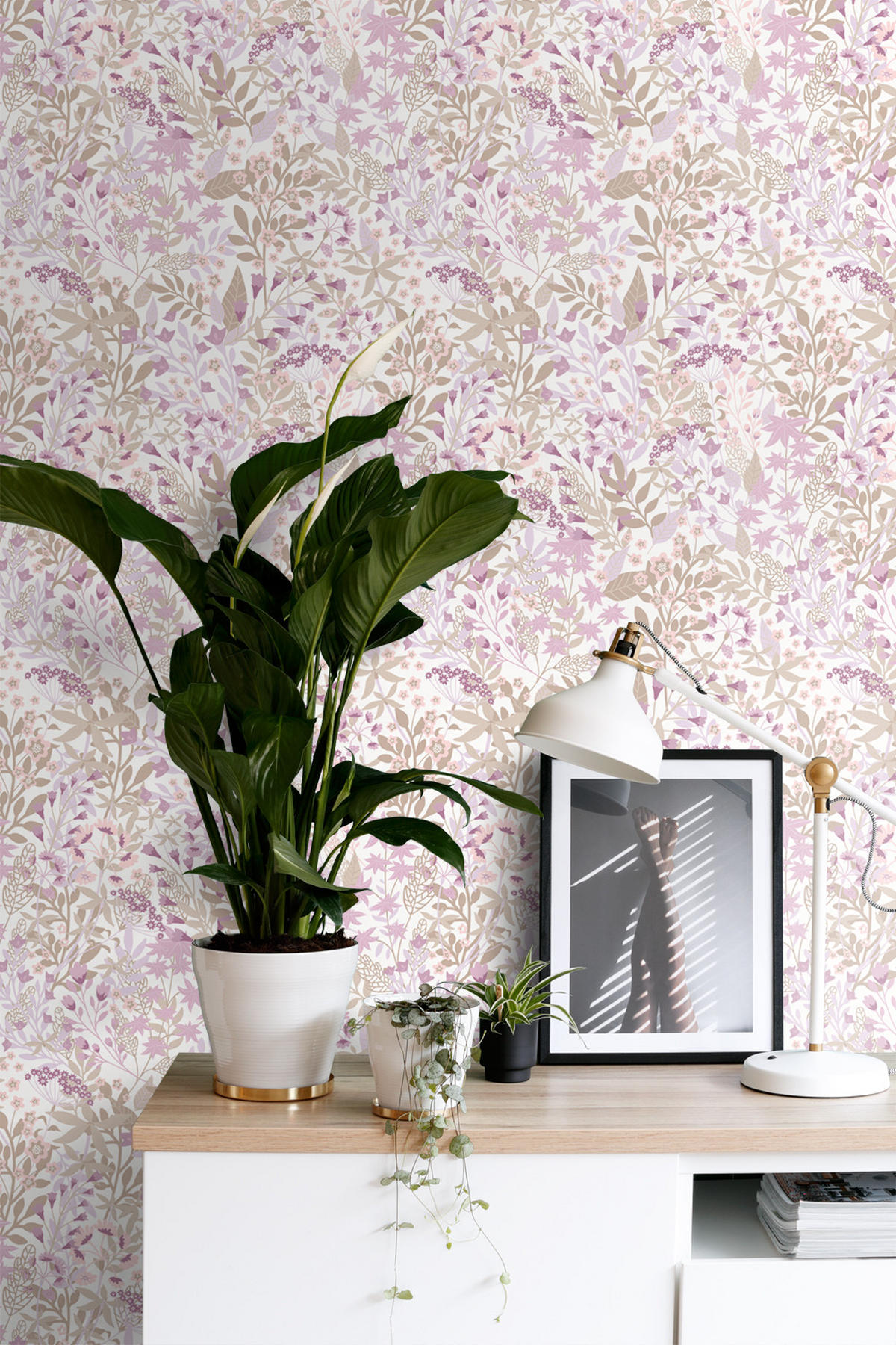 TAPETE Feldblumen 50 x 900 cm - Lila, Papier (50/900cm) - ESTAhome