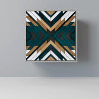 SIDEBOARD ARTISTIC GEOMETRY, Grau, 57,5x42x57,5 cm, Ohne Füße - Multicolor/Grau, Holzwerkstoff (57.5/57.5/42cm) - SpaceRebels