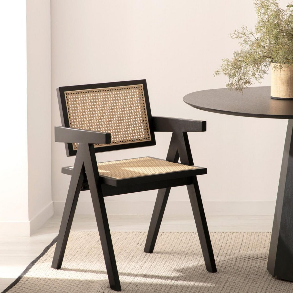 ESSZIMMERSTUHL Nelha Schwarz 51 cm x 80 cm 2er-Set - Schwarz, Holz (51/80/54cm) - Klast Home