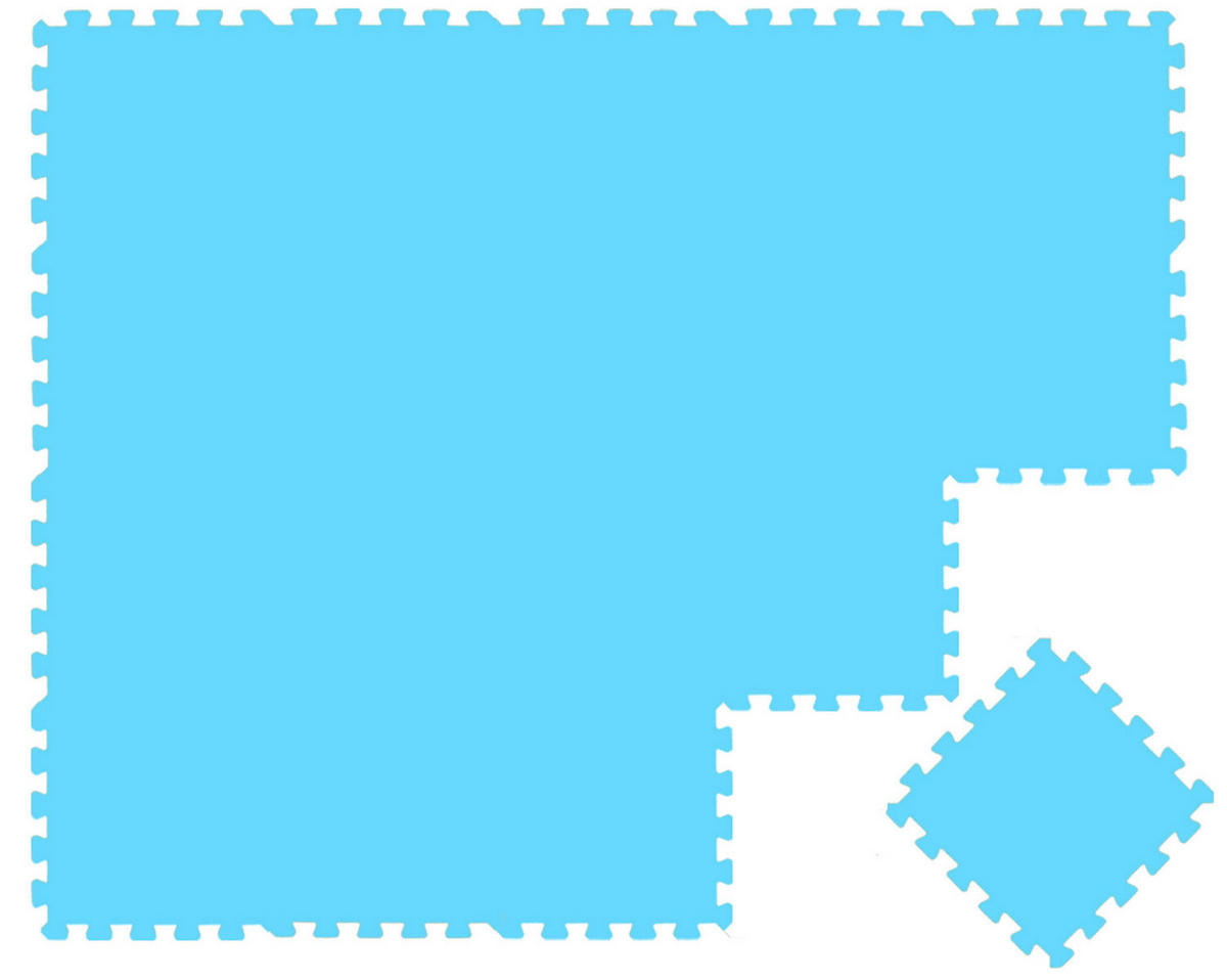 SPIELMATTE ab Null - 180/90/1 cm Puzzlematte Blau - Blau, Kunststoff (30/30cm) - Littletom