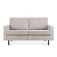 2-SITZER-SOFA INVIA Klassische-Stil mit Armlehnen, Feinkord-Stoff, Creme - Creme/Schwarz, Textil (164/87/98cm) - KONSIMO®