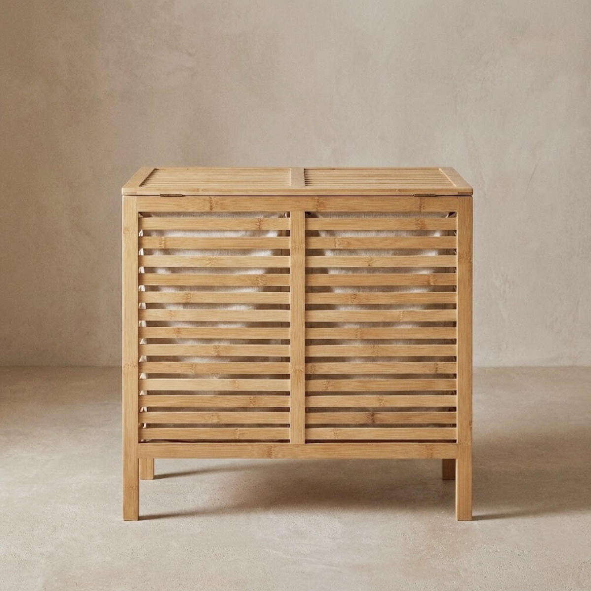 WÄSCHEKORB Moa 90l - Beige, Naturmaterialen (40/58.5/60cm)