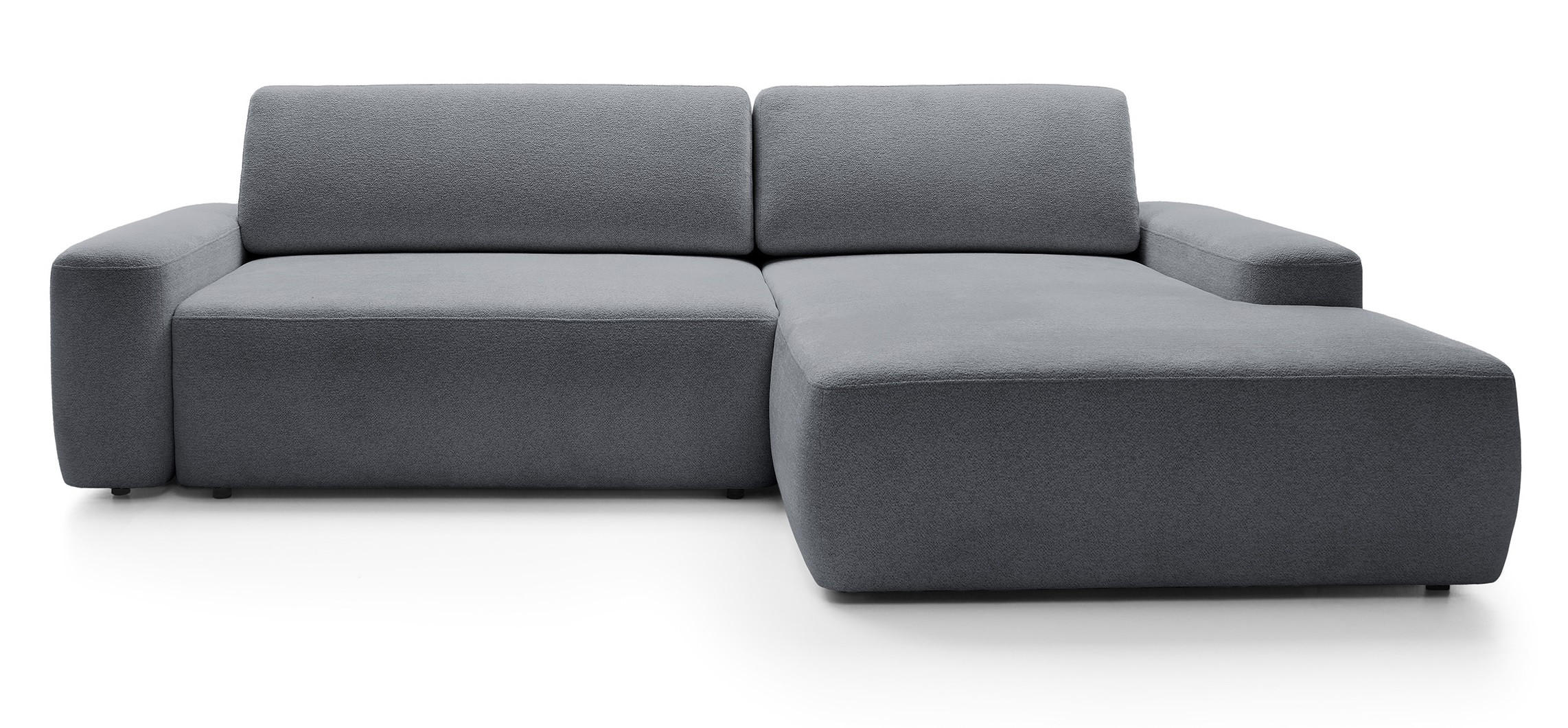 ECKCOUCH mit Schlaffunktion Orea M, 265 cm, Bettkasten, Rechts, Dunkelgrau - Dunkelgrau, Holz (162/264cm) - Emporius