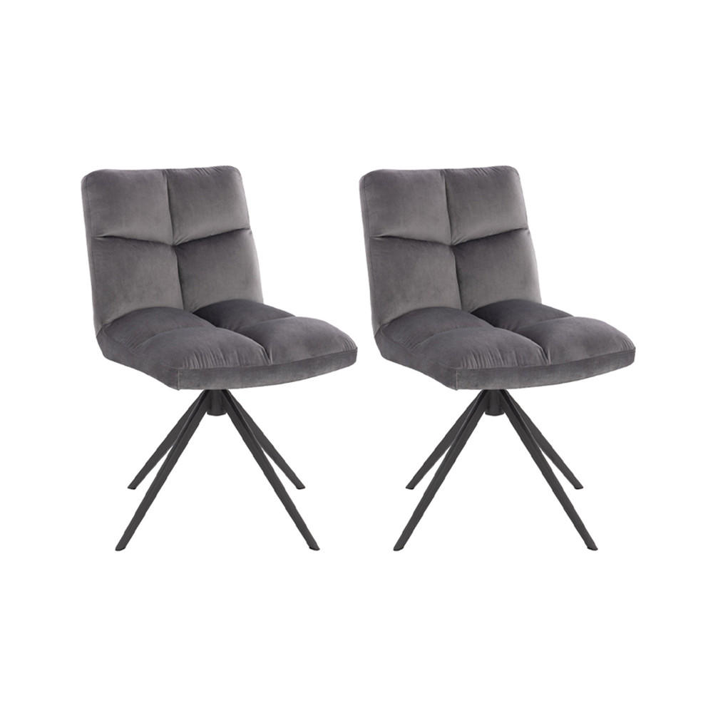ESSZIMMERSTUHL NODA - Farbe: Hellgrau, Menge: 2 - Hellgrau, Textil/Metall (61/84/47cm) - Home Deluxe