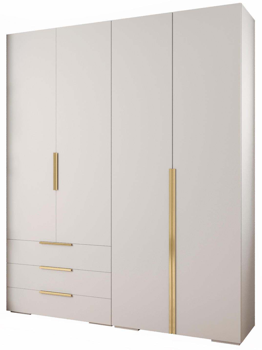 GARDEROBEN-SET 236,7/200/47 - Goldfarben/Weiß, Holz/Kunststoff (200/236.7/47cm) - Abiks Möbel