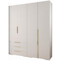 GARDEROBEN-SET 236,7/200/47 - Goldfarben/Weiß, Holz/Kunststoff (200/236.7/47cm) - Abiks Möbel