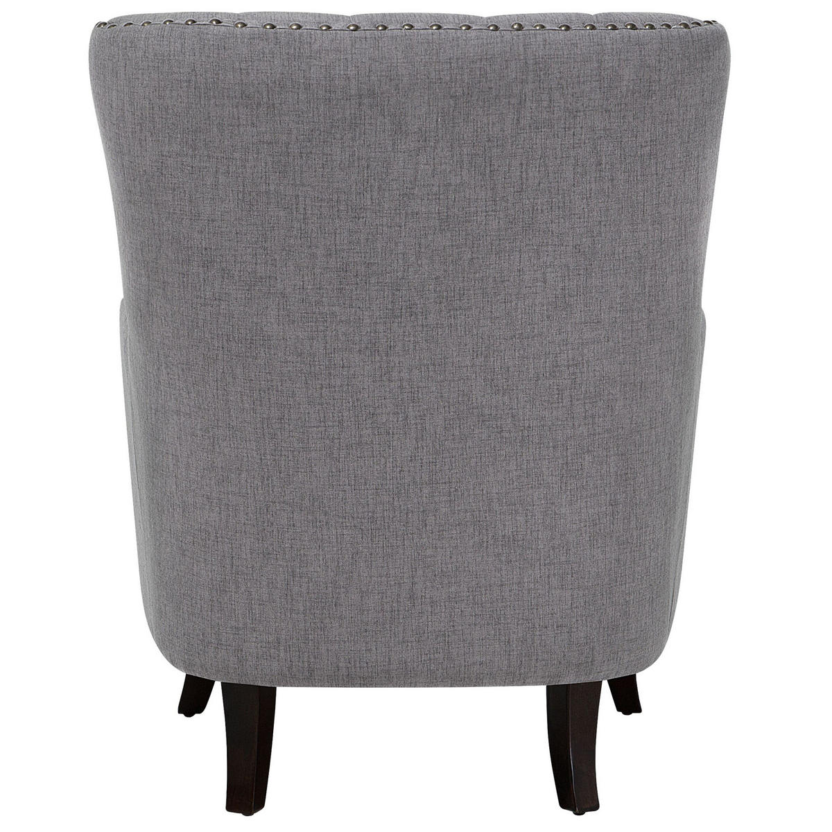 SESSEL Polsterbezug hellgrau Viborg - Dunkelbraun/Grau, Textil (75/93/57cm) - Beliani