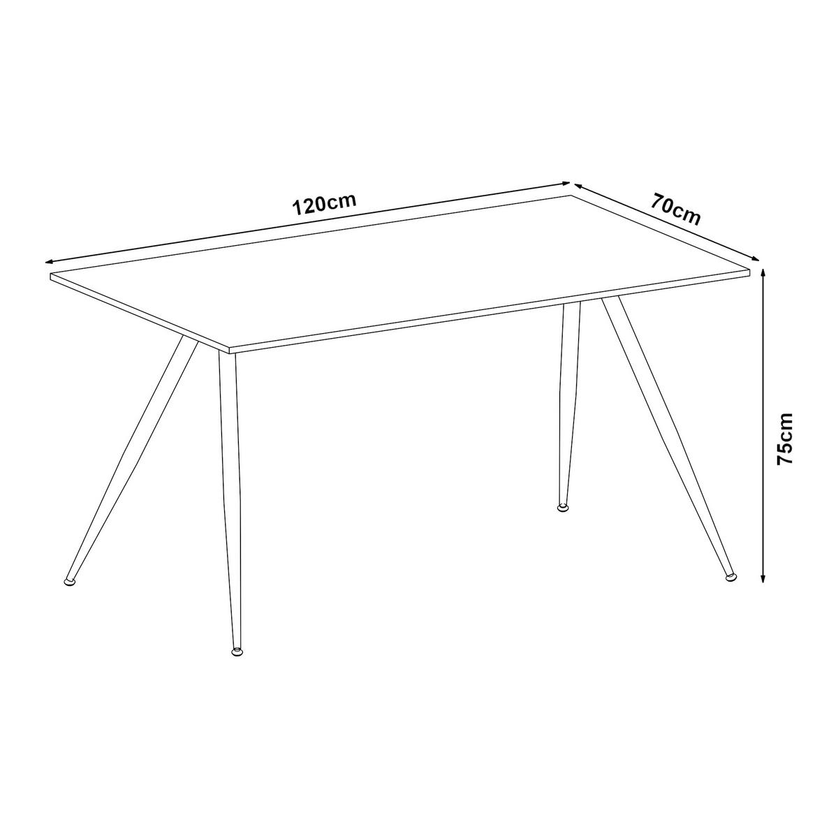 ESSTISCH Fitjar - Schwarz/Grau, Holzwerkstoff/Metall (70/120/75cm) - [en.casa]