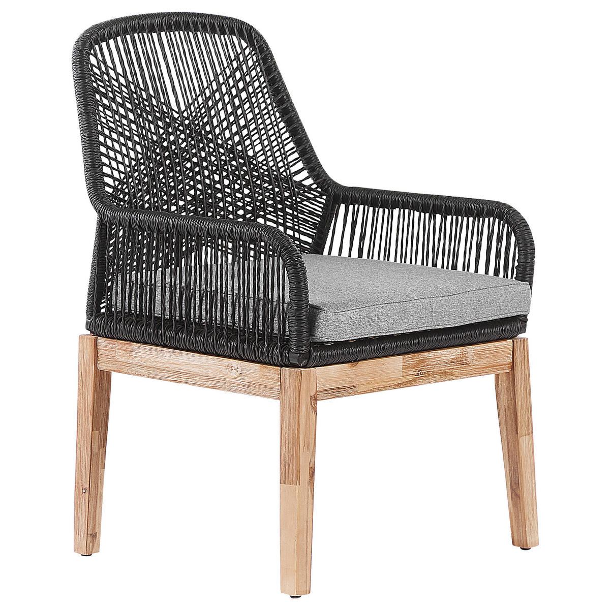 GARTENMÖBEL-SET 6-Sitzer Grau Oristano - Hellbraun/Schwarz, Stein - Beliani