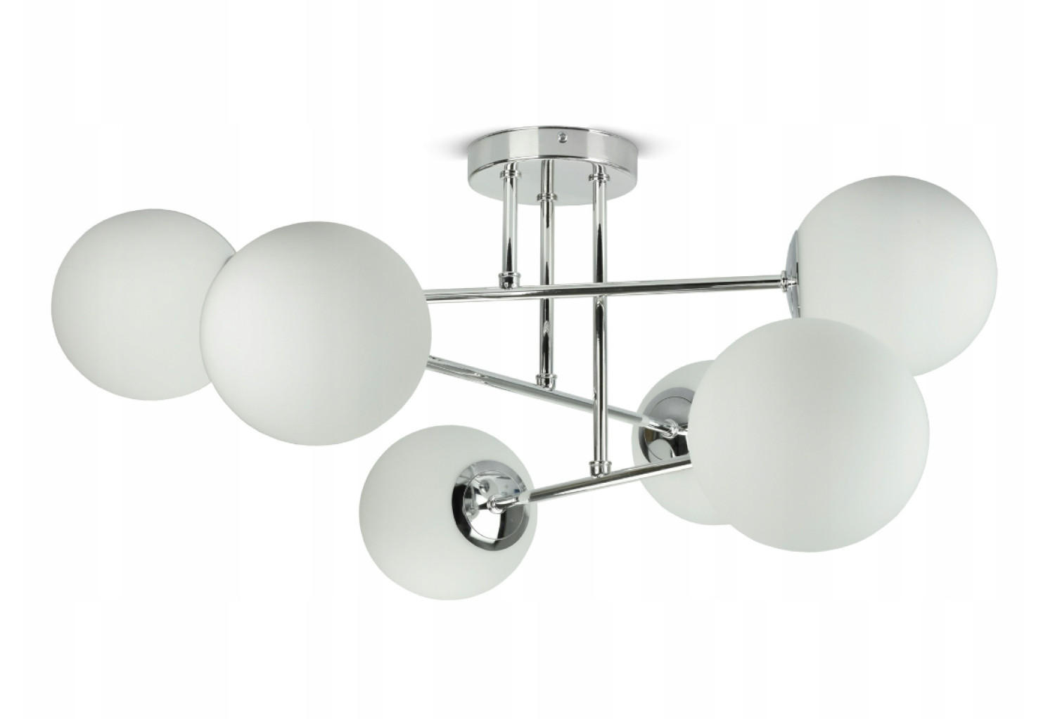 DECKENLEUCHTE SILBER - Weiß Hochglanz/Silberfarben, Glas/Metall (66/66/30cm) - kiki design