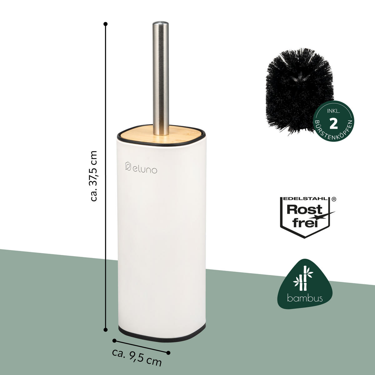 WC-GARNITUR FRAMURA, weiß, Metall - Weiß, Metall (9.5/37.5/9.5cm) - eluno