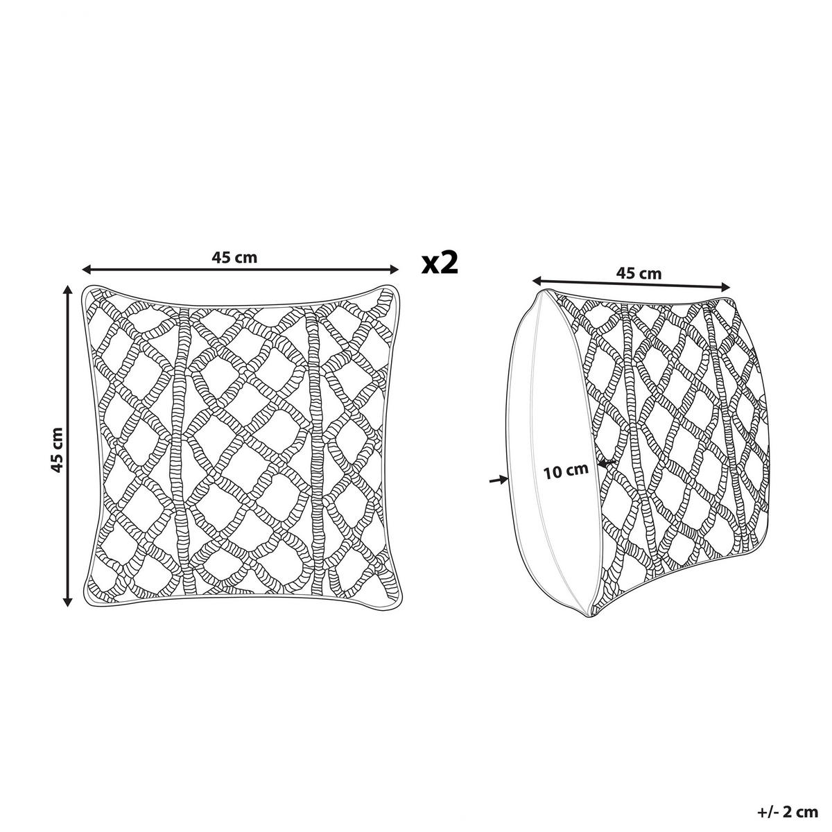 Dekokissen 2er-Set Blau 45/45 cm Goreme - Blau, Naturmaterialen (45/45cm) - Beliani