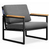 GARTENSESSEL TRIBO ,Schwarz/Grau - Schwarz/Grau, Holz/Textil (70/65/60cm) - KONSIMO®