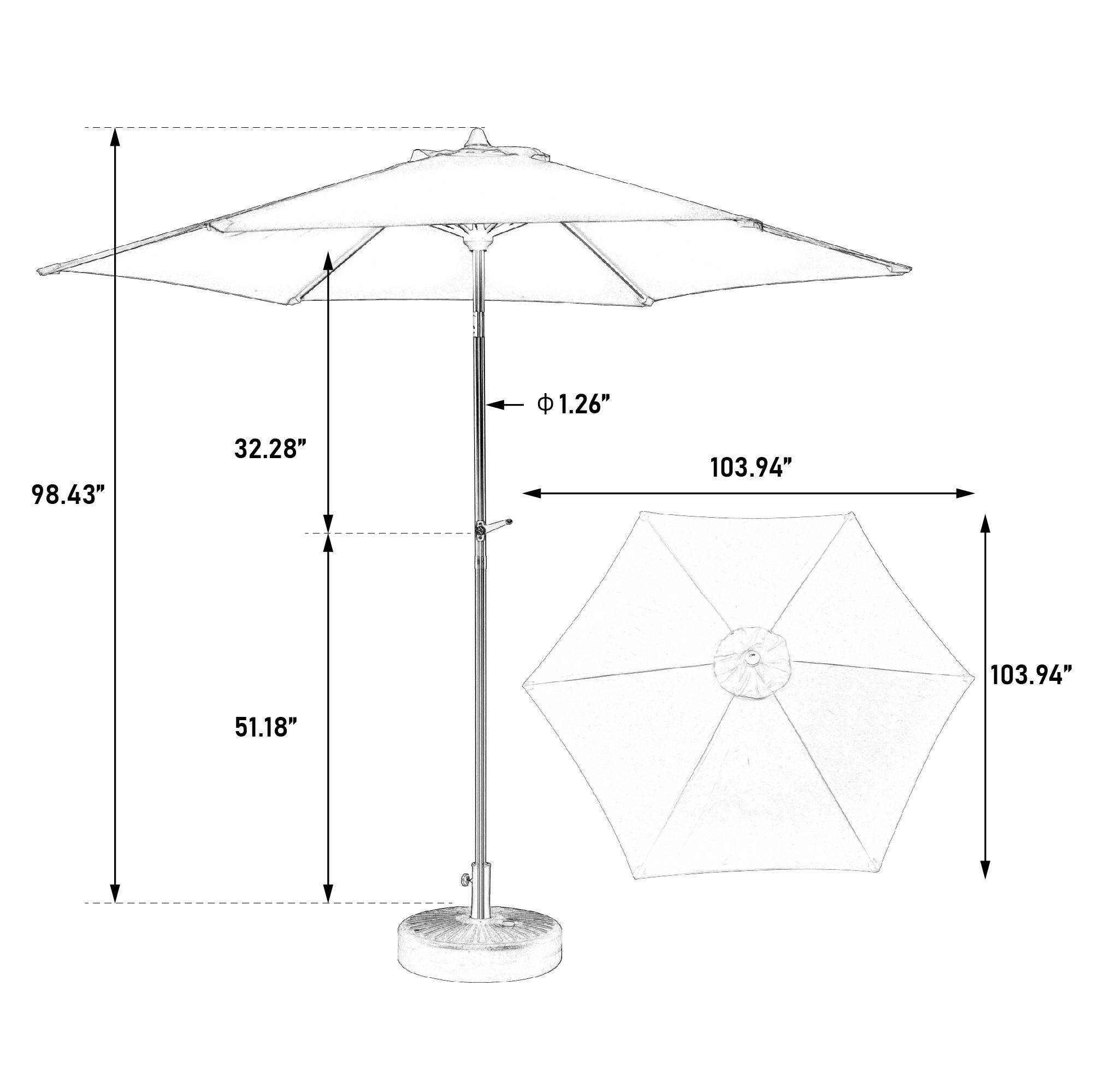 ComfortXL Sonnenschirm Blau 264x264 cm