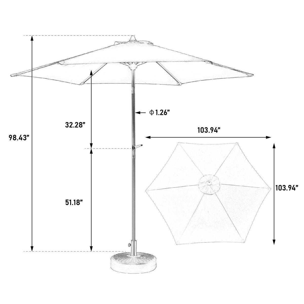 SONNENSCHIRM Doppel Rechteck navyblau - Blau, Metall (264/264cm) - ComfortXL