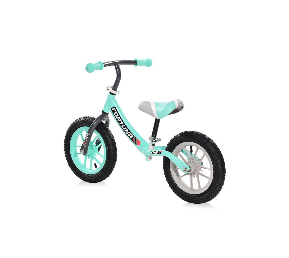LAUFRAD Fortuna 12 Zoll türkis leuchtende Felgen, Lenker verstellbar - Türkis, Metall (82/40/54cm) - Lorelli