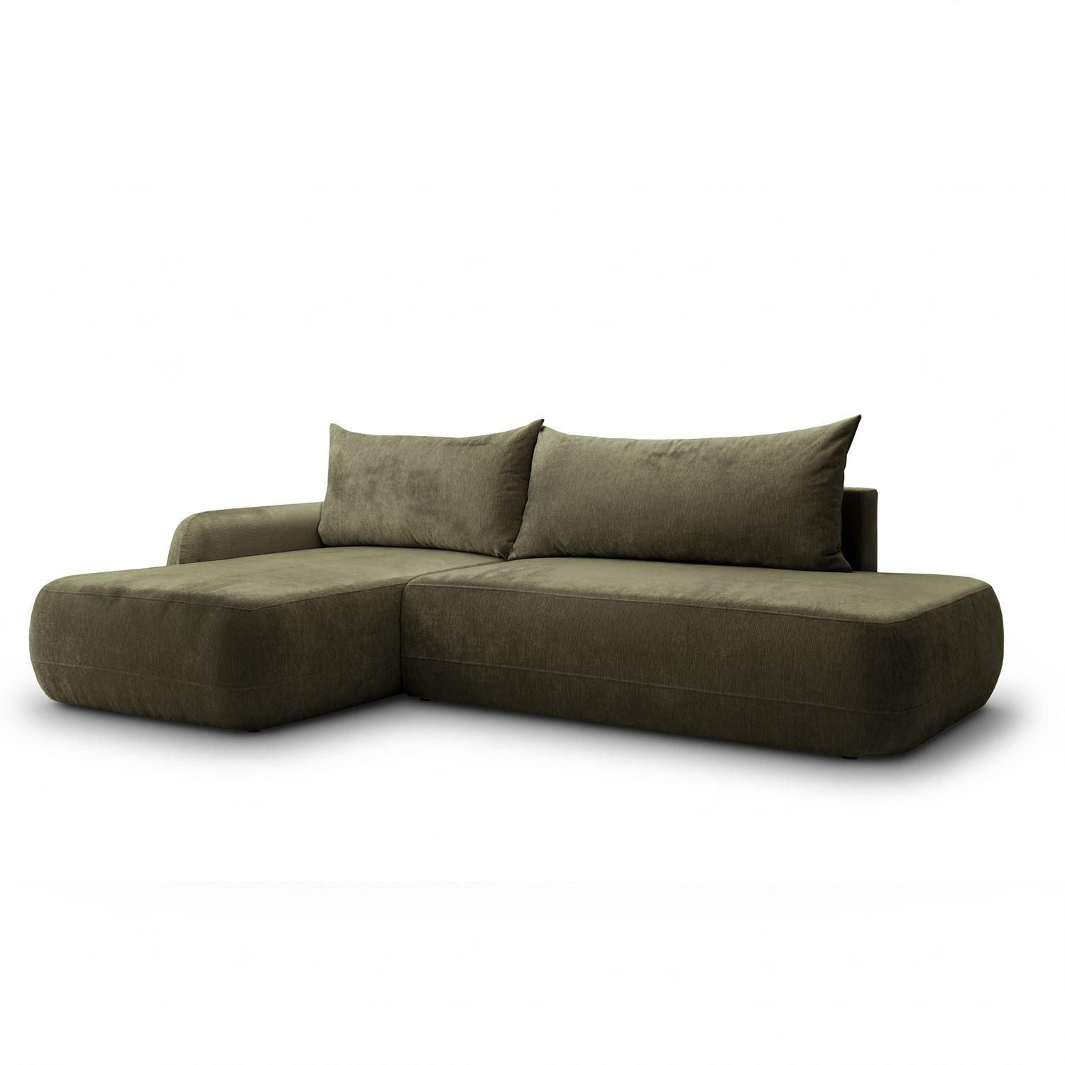 ECKSOFA GOYA mit Schlaffunktion und Bettkasten, Linke, Perfect Harmony 39 - Waldgrün, Textil (184/302cm) - Lookway