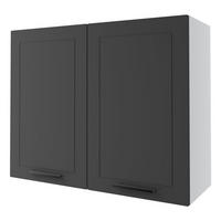 KÜCHENHÄNGESCHRANK Kvantum W3/90 Graphit Matt / Weiß Matt 90 / 32,5 / 72cm - Graphitfarben/Weiß, Holz/Holzwerkstoff (90/72/32.5cm) - Feldmann-Wohnen