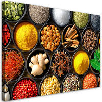 WANDBILD kräuter gewürze für die küche - Multicolor, Textil (60/40cm) - Feeby