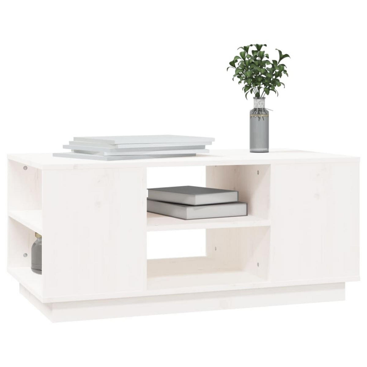 COUCHTISCH Weiß 90x49x40,5 cm Massivholz Kiefer - Weiß, Holz (90/49/40.5cm) - furnicato