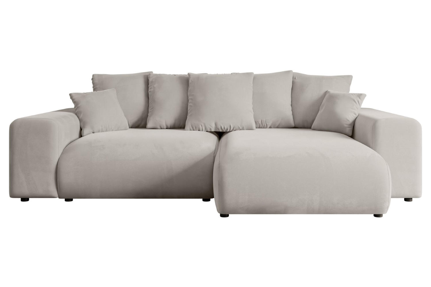 ALTDECOR ROHOVÁ SEDACÍ SOUPRAVA s otomanem vpravo ESKAR-L 266x176x72 světle hnědý velur
