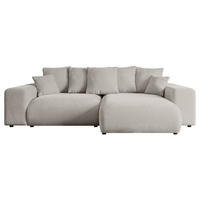 ECKSOFA Ottomane rechts ESKAR-L 266x176x84 Hellbraun Velours - Hellbraun/Schwarz, Holzwerkstoff/Kunststoff (176/266cm) - ALTDECOR