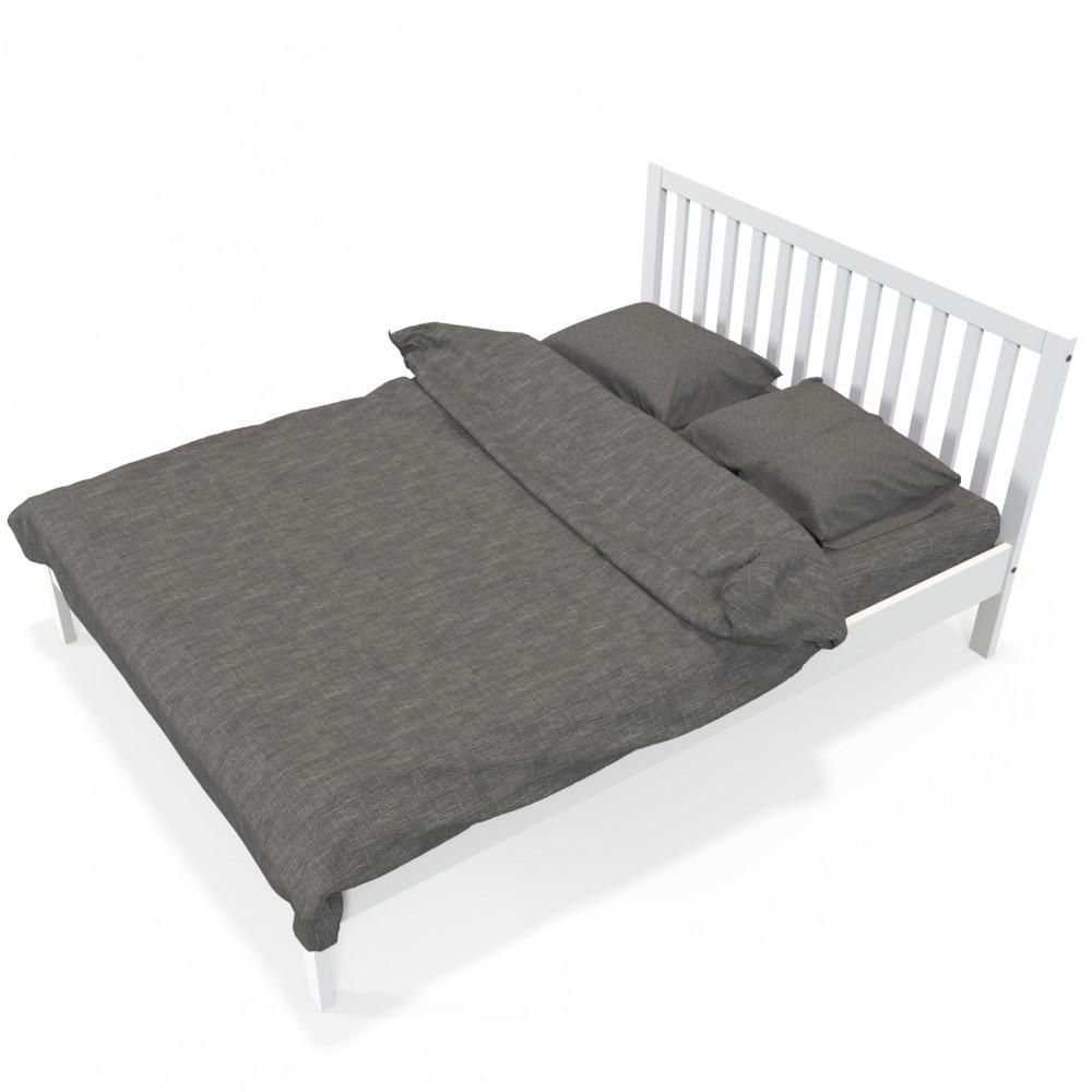 BETT MIT KOPTEIL PARKER / Bett 140x190 - Weiß - Weiß, Holz (140/190cm) - Weber Industries