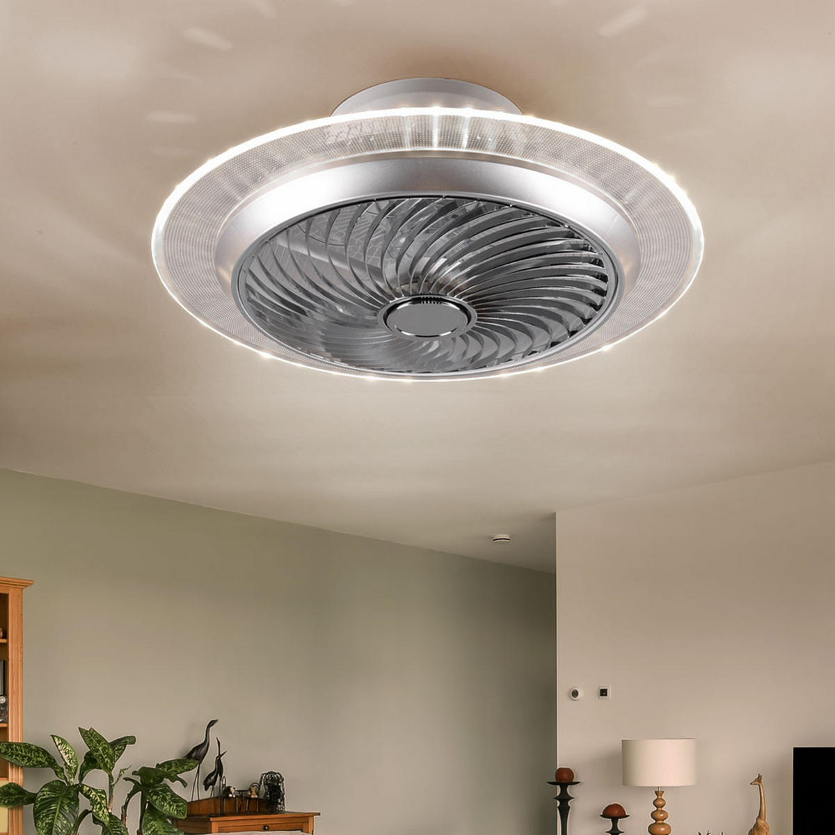 LED DECKENLEUCHTE NARVIK Silber Chrom - Silberfarben, Metall (55/55/22cm)