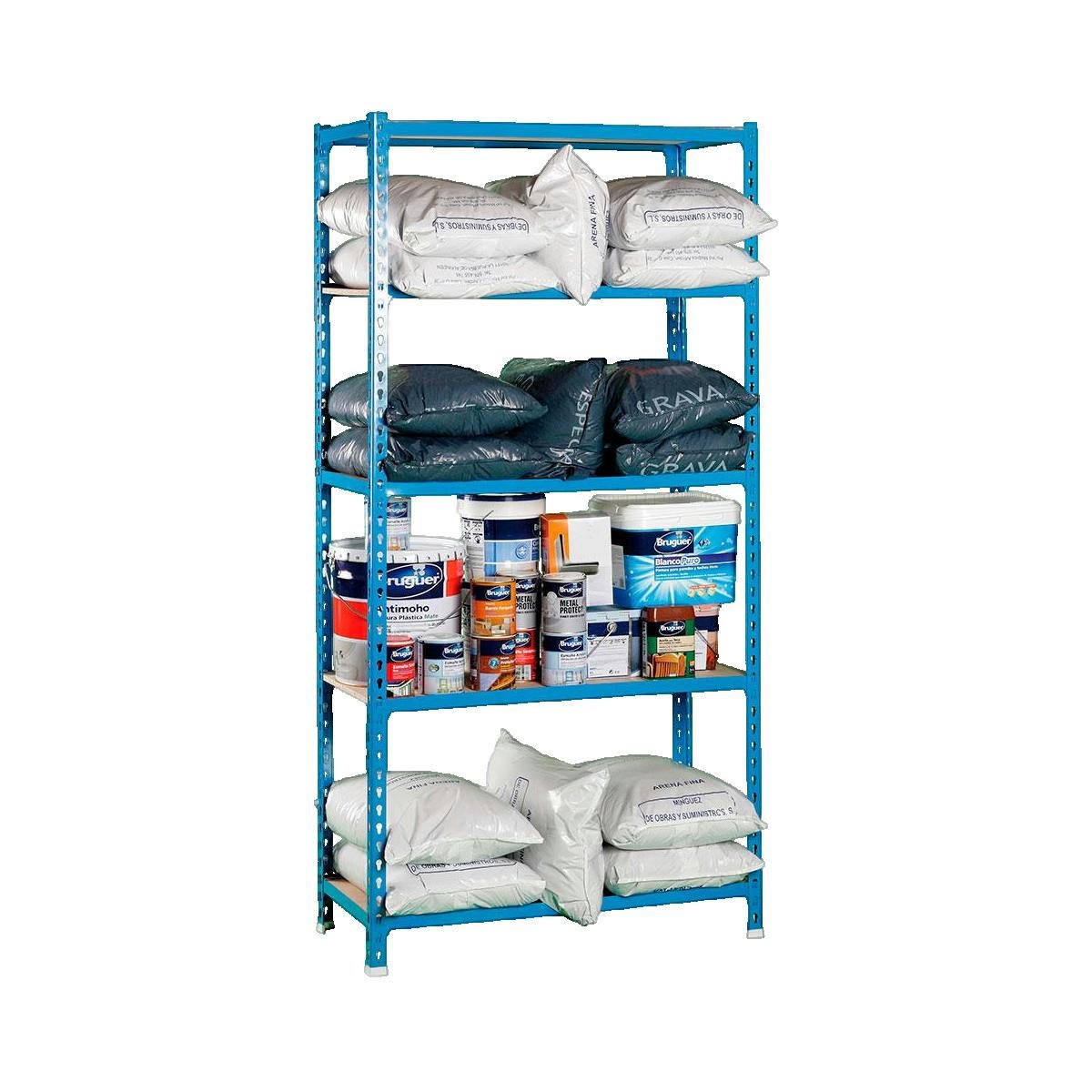 SCHWERLASTREGAL Muli HxBxT 180 x 90 x 40 cm 5 Fachböden Fachlast 150 kg Blau - Blau, Metall (90/180/40cm) - PROREGAL