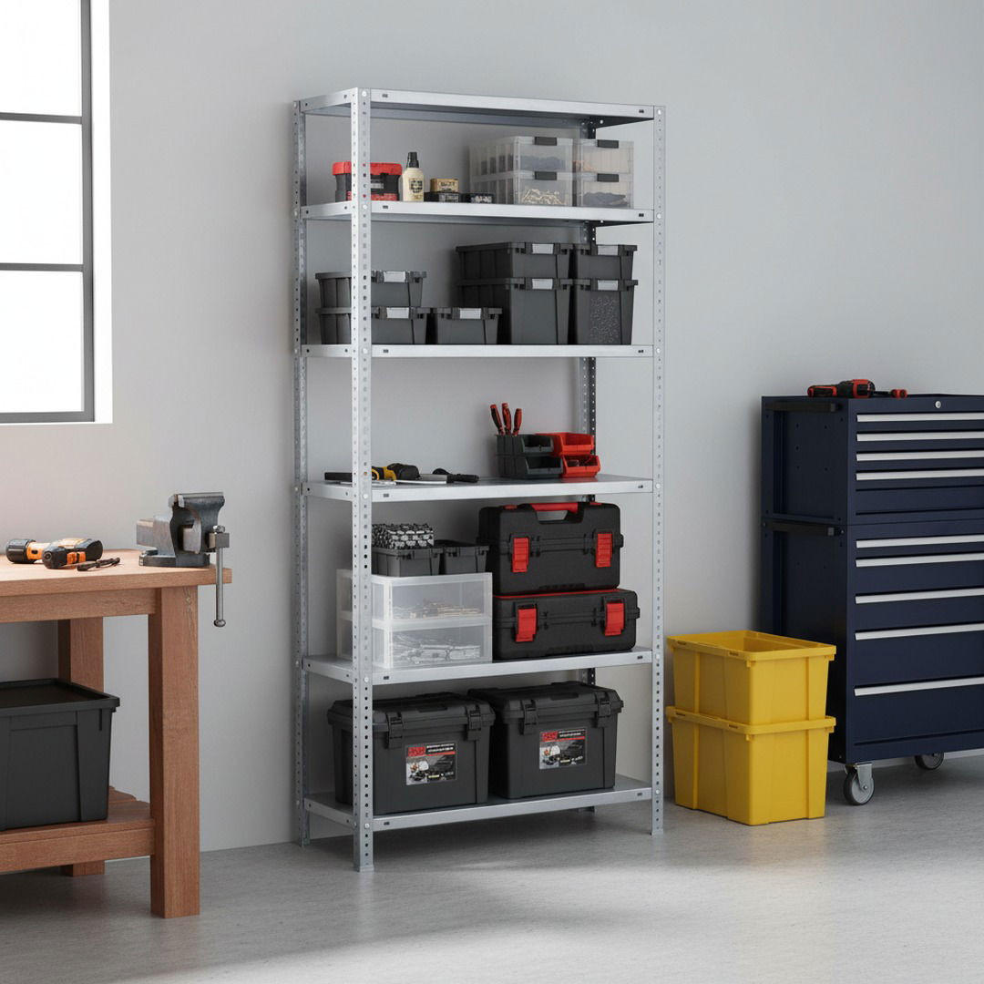 SCHRAUBREGAL PANDA TALL | HxBxT 200x110x30cm | 6 Fachböden | Fachlast 75kg | Weiß - Weiß, Metall (110/200/30cm) - PROREGAL