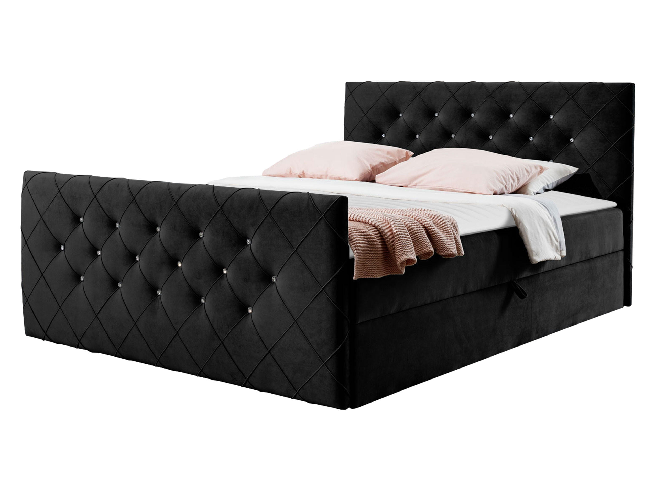 Mirjan24 Boxbett Schwarz 180x200 cm