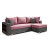 ECKSOFA Lord, Seite: Rechts - Rosa/Grau, Holz/Textil (238/141cm) - Sofnet