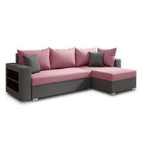 ECKSOFA Lord, Seite: Rechts - Rosa/Grau, Holz/Textil (238/141cm) - Sofnet