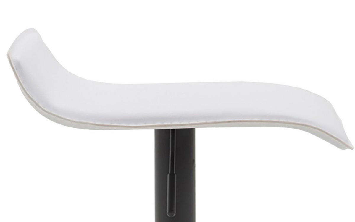 BARHOCKER 2er Set Dynasty Kunstleder schwarz weiß - Chromfarben/Weiß, Kunststoff/Metall (36/84/39cm) - TPFLiving