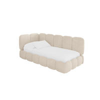 EINZELLBETT Jugendbett mit Bettkasten, Rechts - AVRY 100x200 Beige - Kaschmir/Beige, Holzwerkstoff/Textil (100/200cm) - ALTDECOR