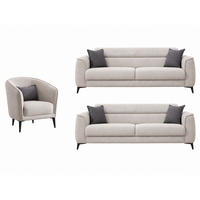 SITZGARNITUR Acapulco, Beige Stellvariante 3+3+1 - Beige, Holzwerkstoff/Kunststoff (237/87/98cm)
