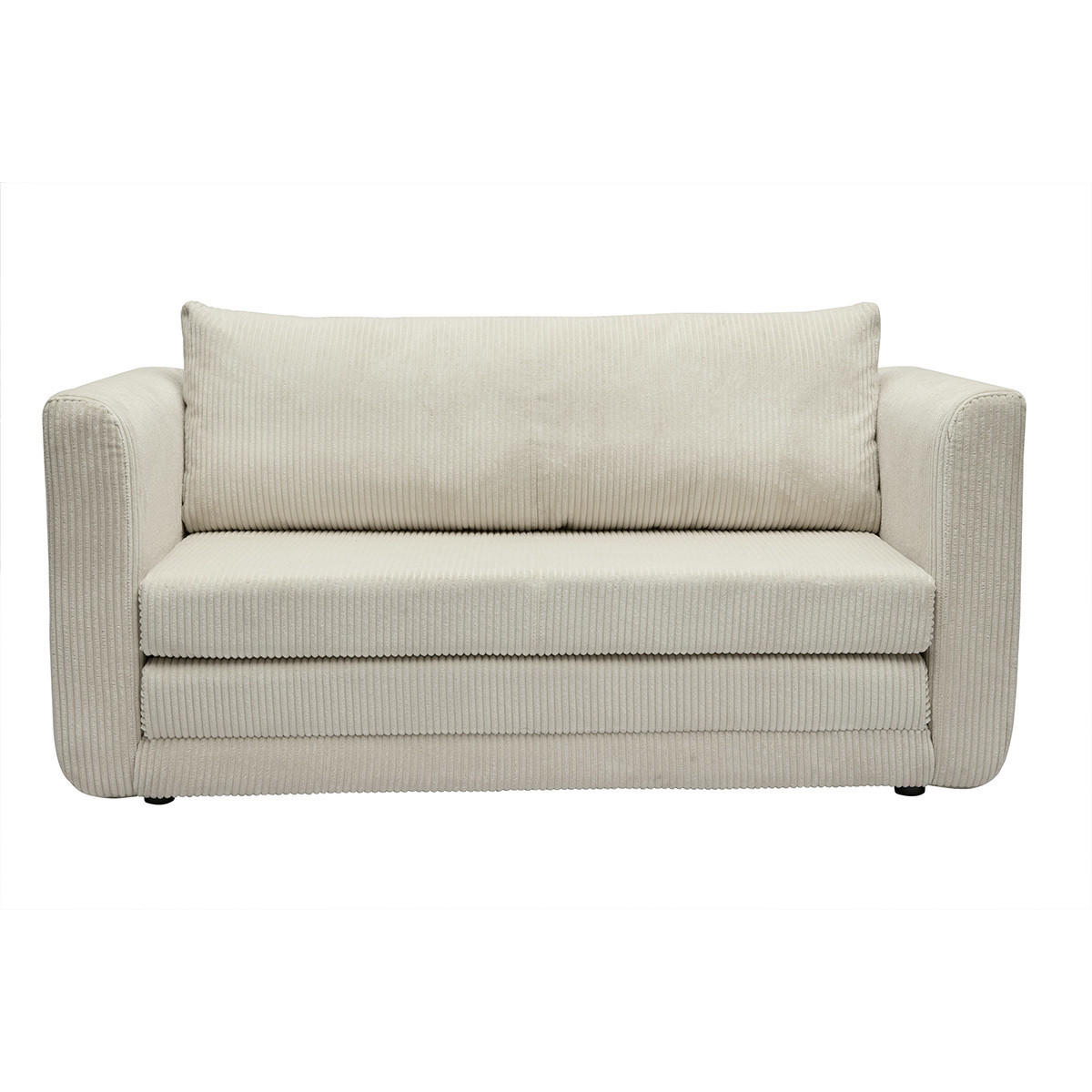 SCHLAFSOFA 2-Sitzer Beige Cordstoff LEON - Beige, Textil (71/78/147cm) - Miliboo