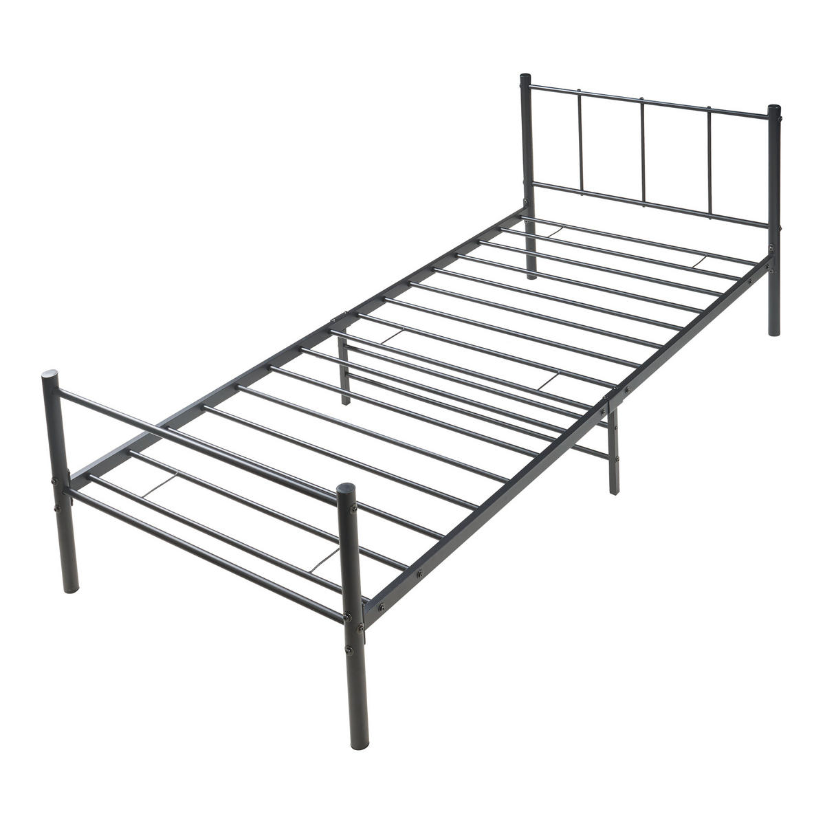 METALLBETT Laos - Schwarz, Metall (90/200cm) - [en.casa]