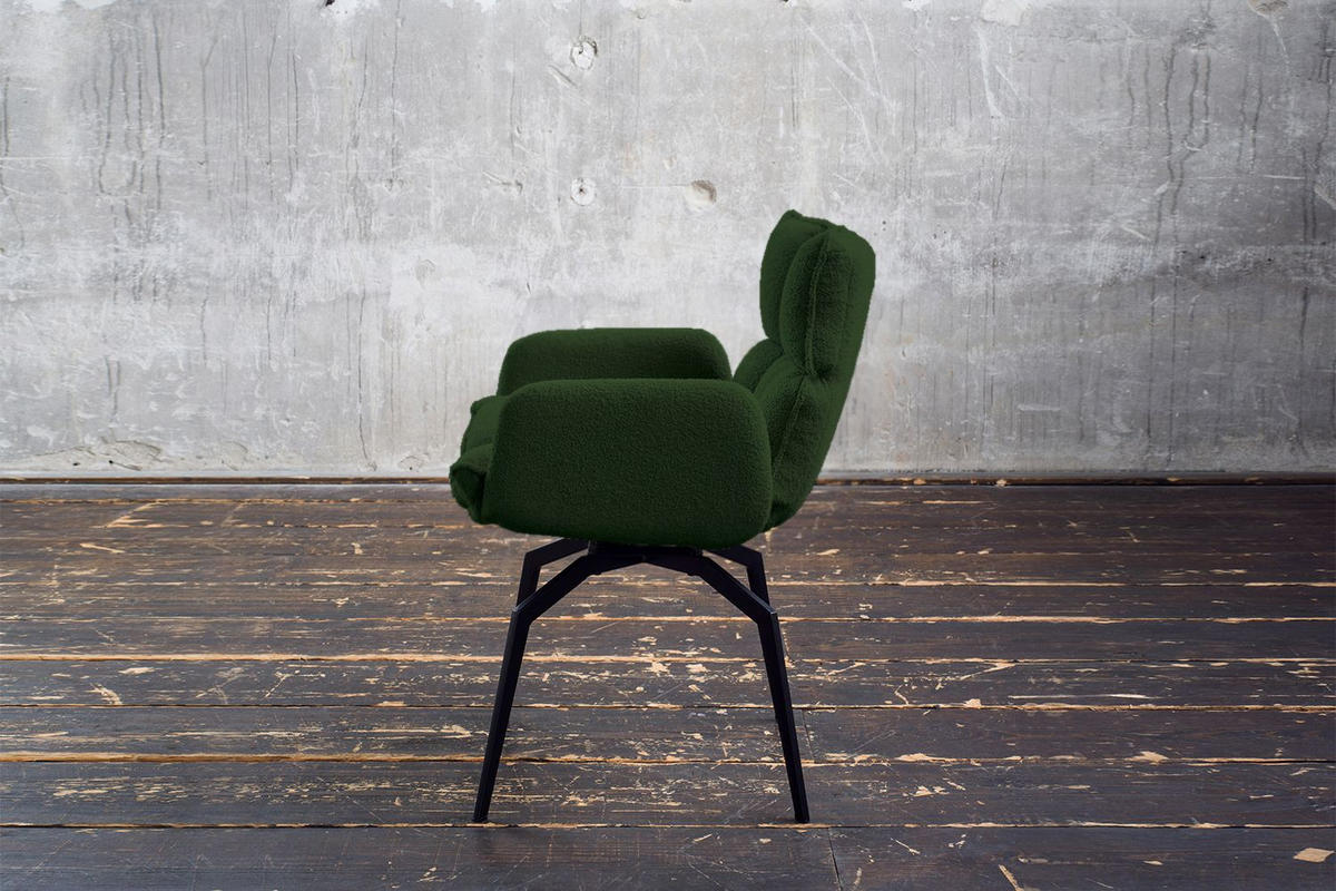 ESSZIMMERSTUHL BARO Grün Webstoff Drehbar (360°) (1er-Set) - Grün, Kunststoff/Textil (59/86/65cm) - KAWOLA