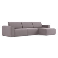 ECKSOFA Rechts Samt Stoff Violett - Lila/Flieder, Kunststoff/Textil (314/167cm) - Makamii