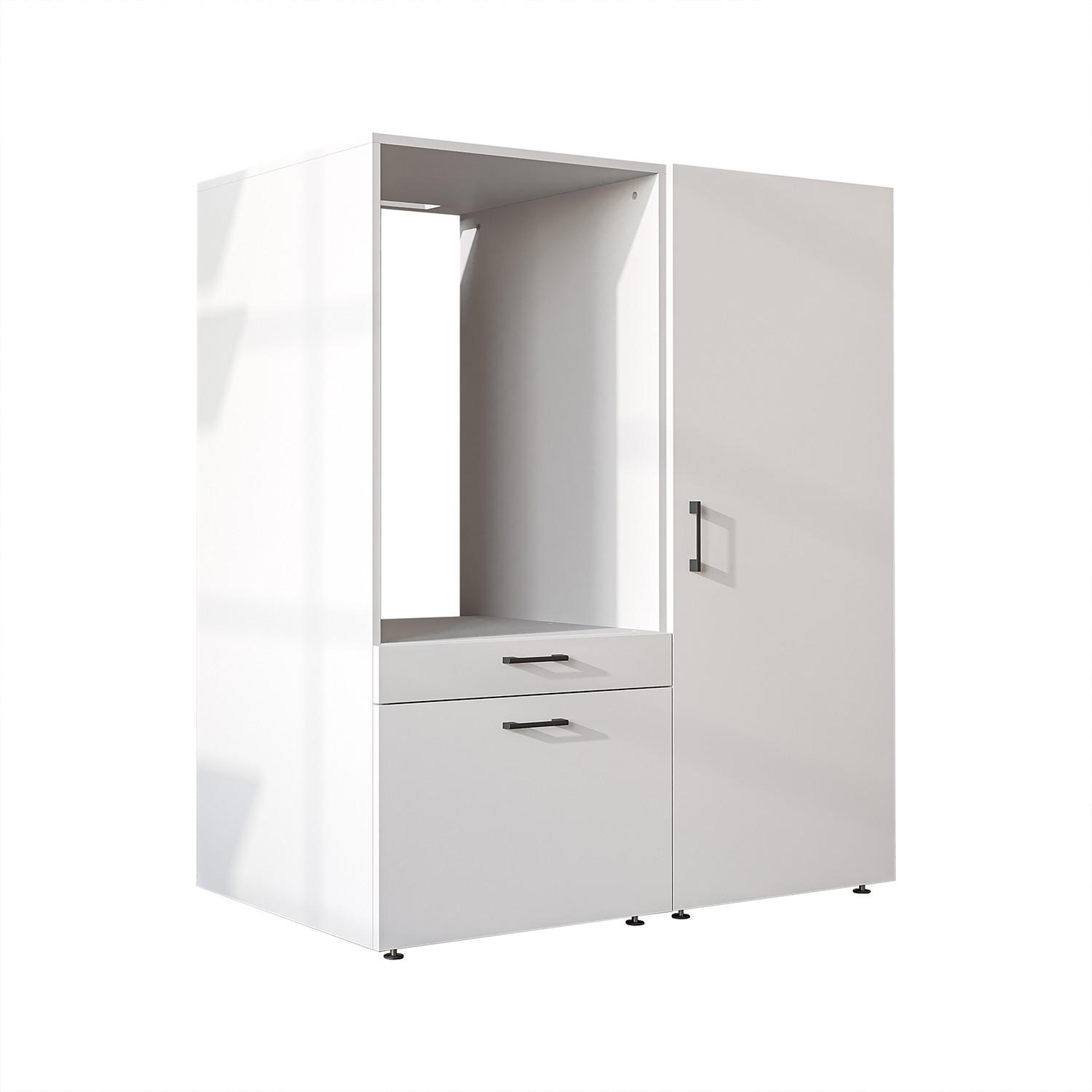 WASCHMASCHINENSCHRANK Serie 2 127cm Breit, 145cm Hoch - Weiß, Holzwerkstoff (127/145/67cm)