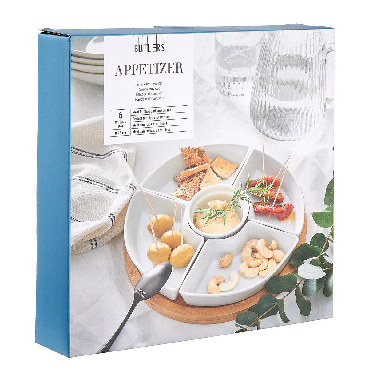 SNACKSCHALEN-SET (6-teilig) Appetizer - Weiß, Keramik (26/26/4.5cm) - Butlers