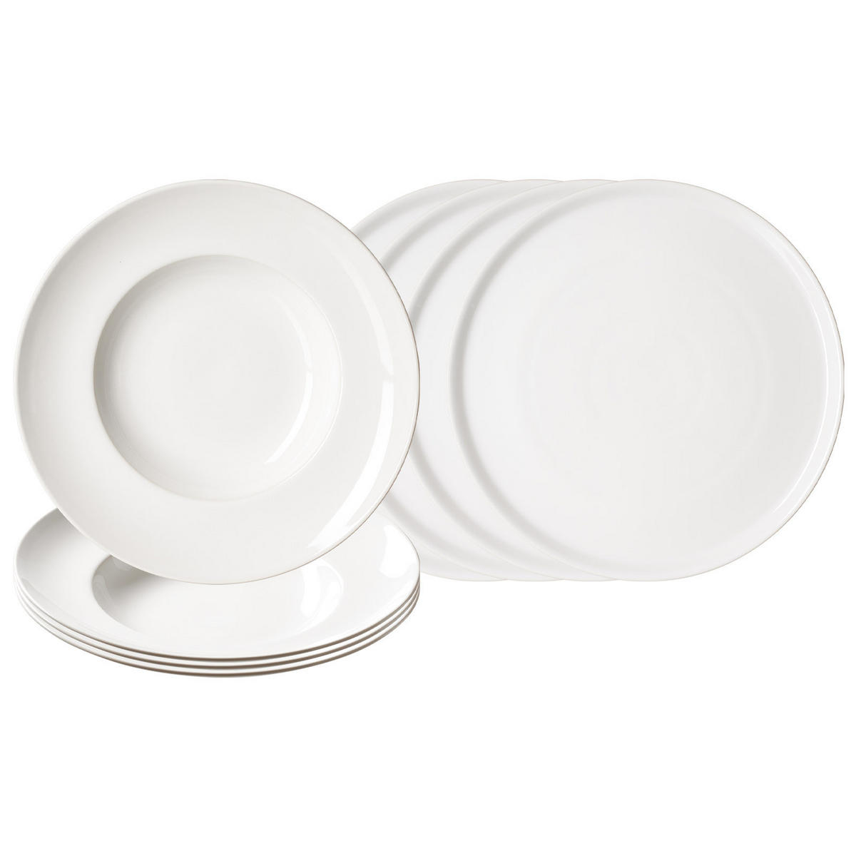 PIZZA- UND PASTA-SET Volos weiß 8er Set - Weiß, Keramik (1/1/1cm) - Ritzenhoff Breker
