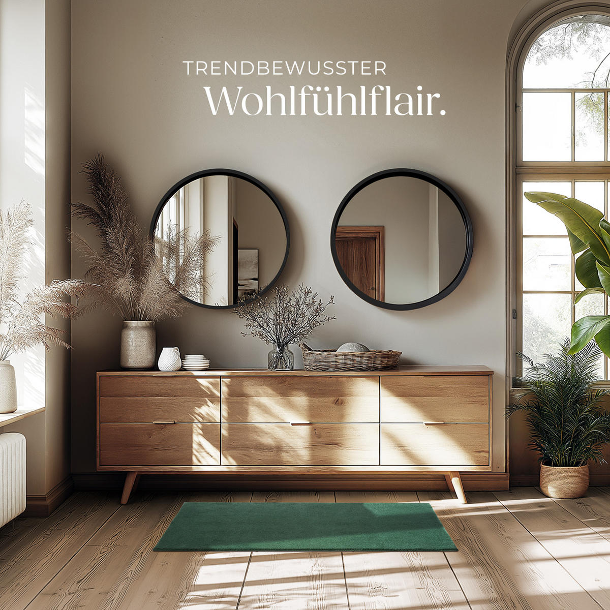 KURZFLORTEPPICH Soft Zone,rutschfeste Unterseite,grün - Grün, Kunststoff (110/60cm) - tectake